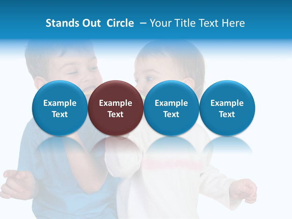 Children With Tooth Brushes PowerPoint Template
