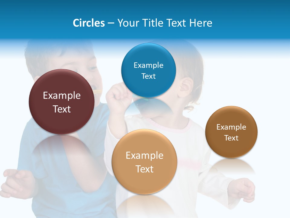 Children With Tooth Brushes PowerPoint Template