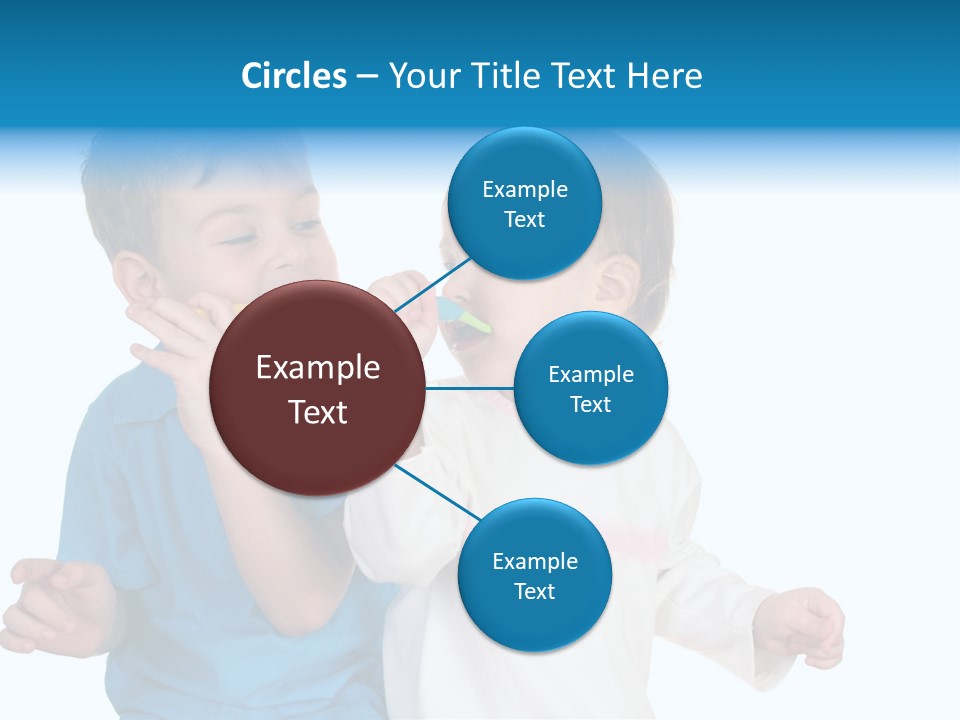 Children With Tooth Brushes PowerPoint Template