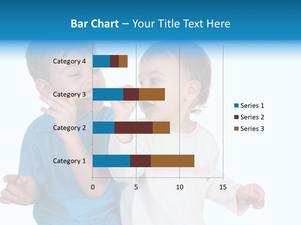 Children With Tooth Brushes PowerPoint Template