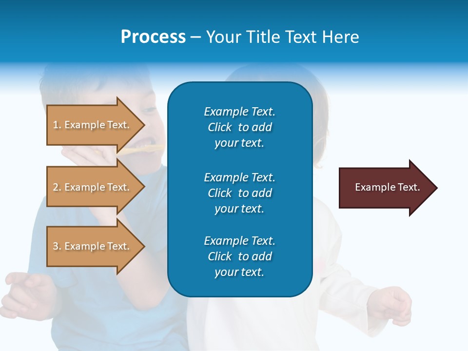 Children With Tooth Brushes PowerPoint Template