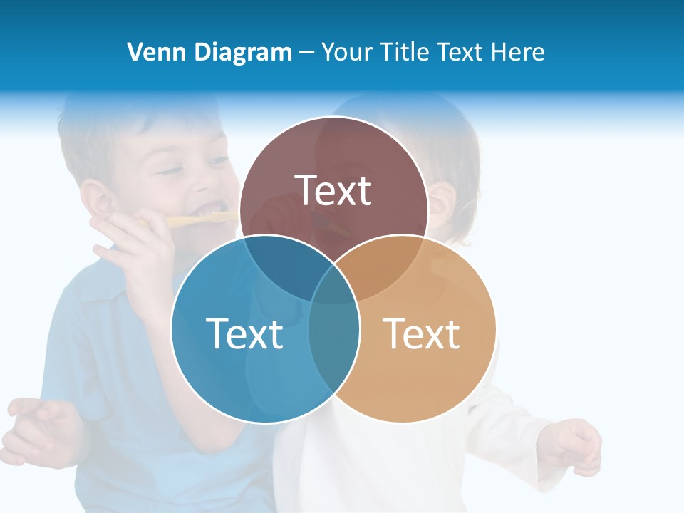 Children With Tooth Brushes PowerPoint Template