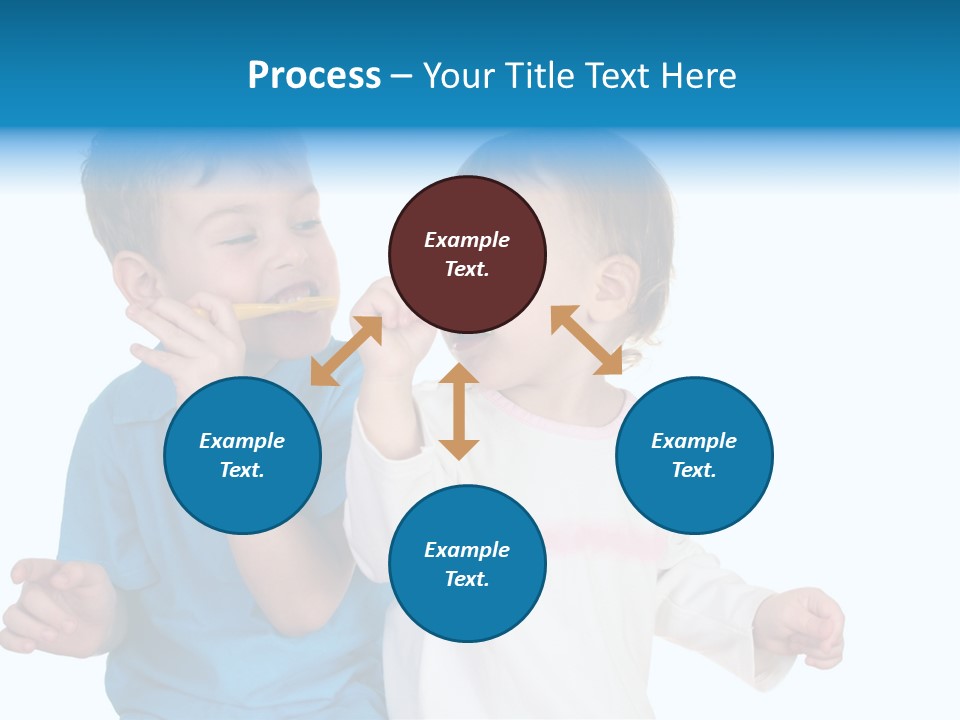 Children With Tooth Brushes PowerPoint Template