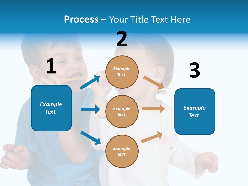 Children With Tooth Brushes PowerPoint Template