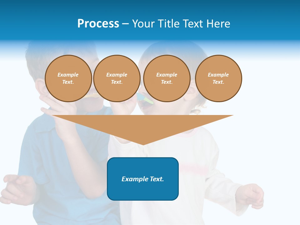 Children With Tooth Brushes PowerPoint Template