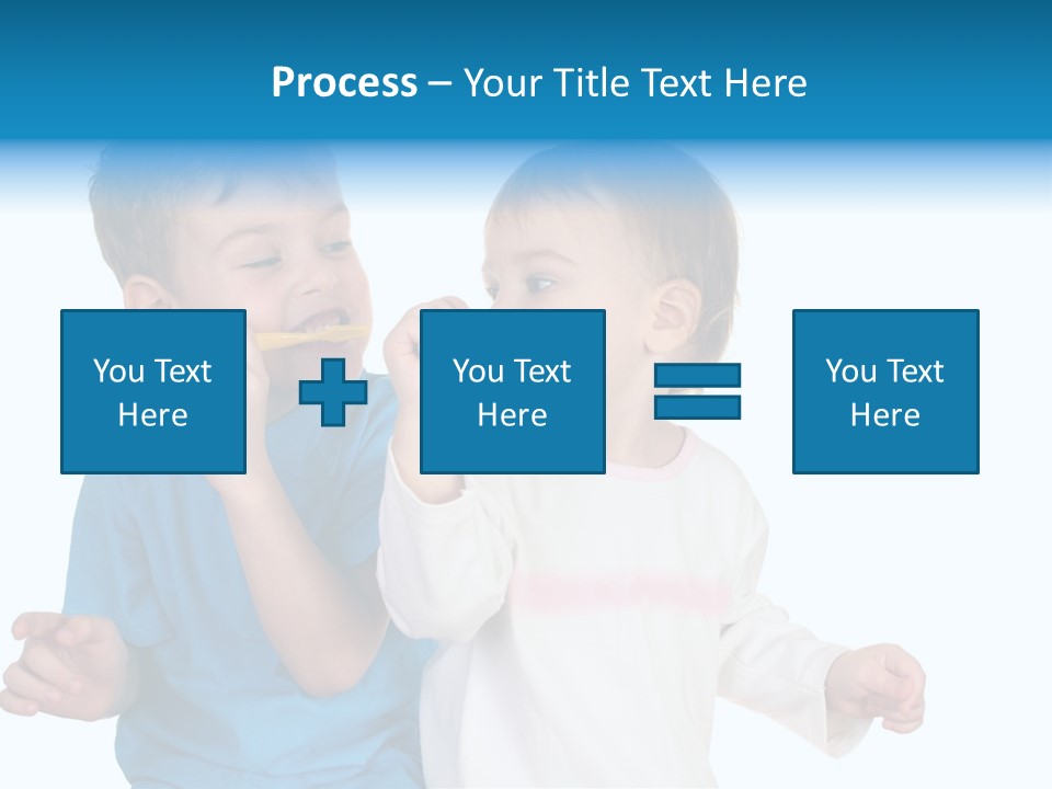 Children With Tooth Brushes PowerPoint Template