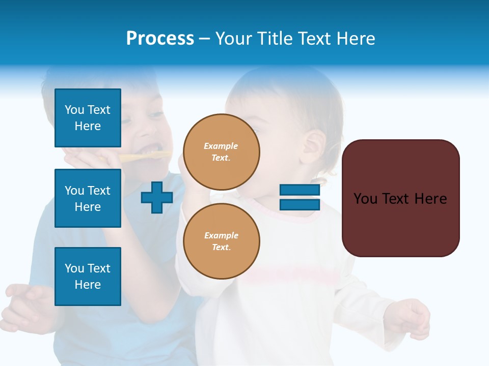 Children With Tooth Brushes PowerPoint Template