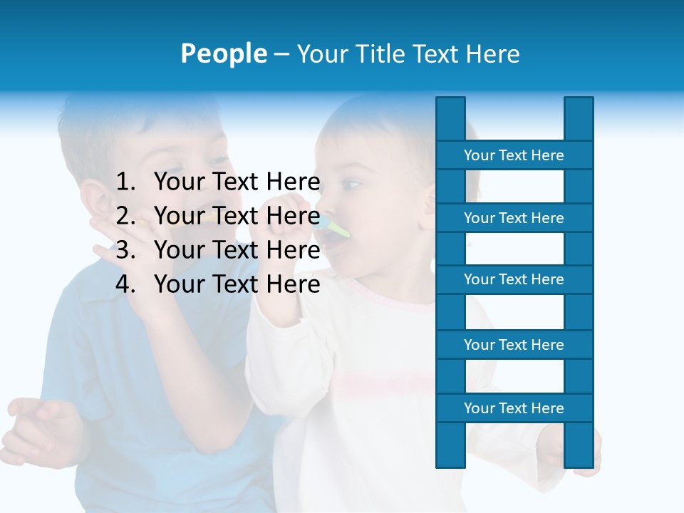 Children With Tooth Brushes PowerPoint Template
