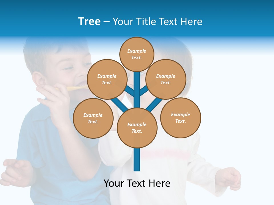 Children With Tooth Brushes PowerPoint Template