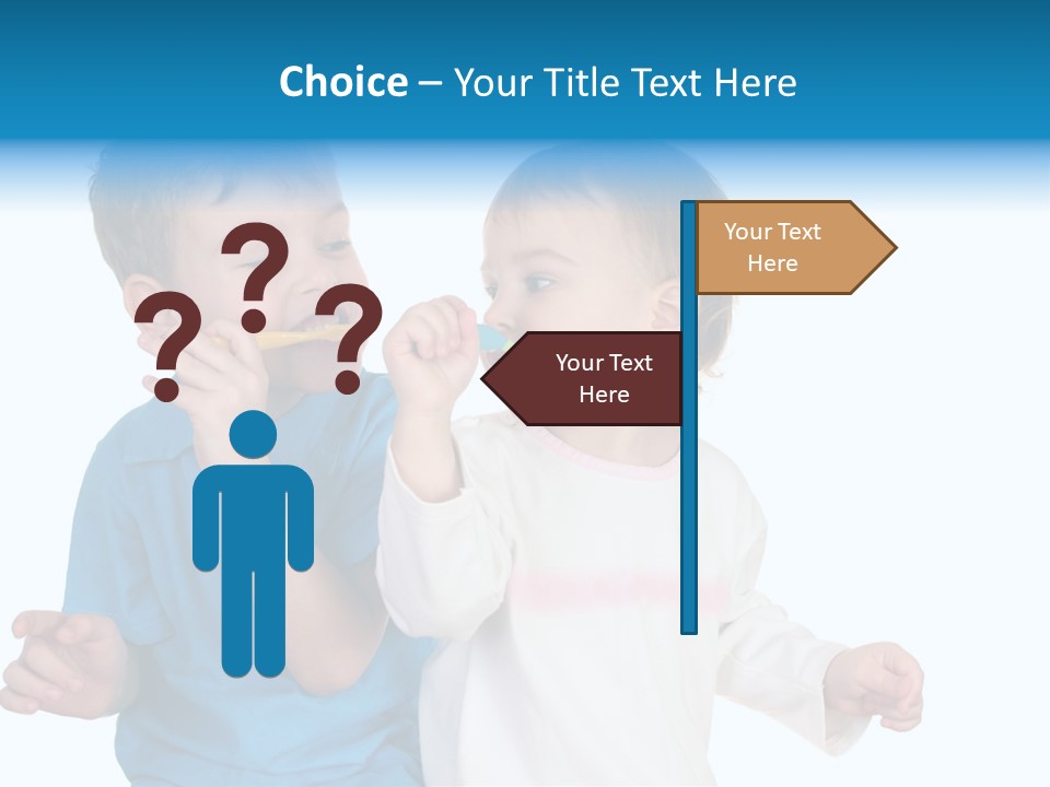 Children With Tooth Brushes PowerPoint Template