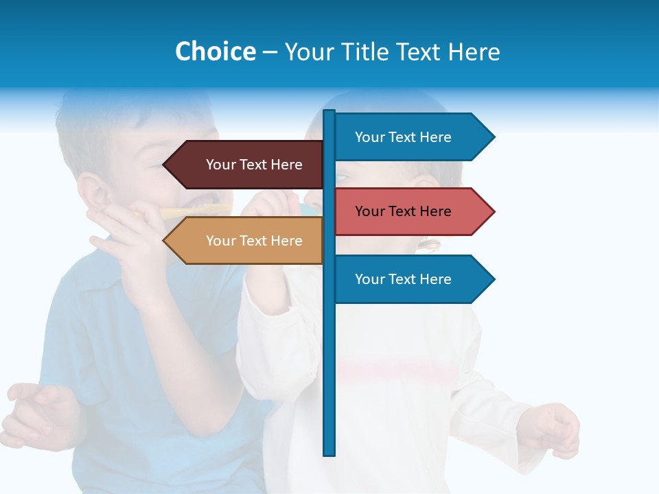 Children With Tooth Brushes PowerPoint Template