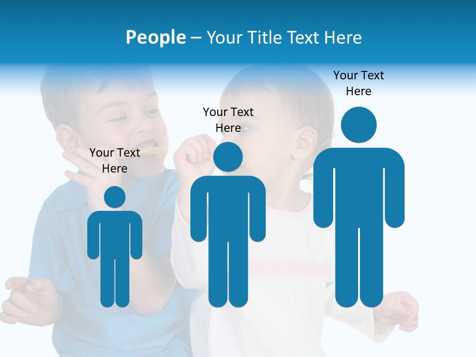 Children With Tooth Brushes PowerPoint Template