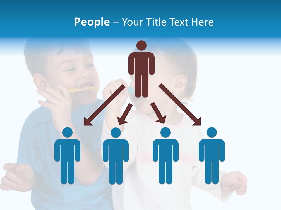 Children With Tooth Brushes PowerPoint Template