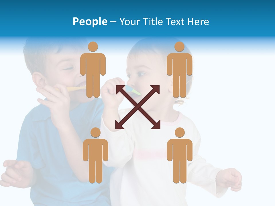 Children With Tooth Brushes PowerPoint Template
