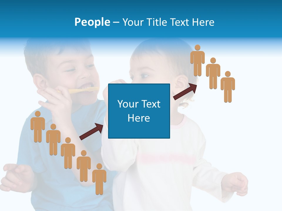 Children With Tooth Brushes PowerPoint Template