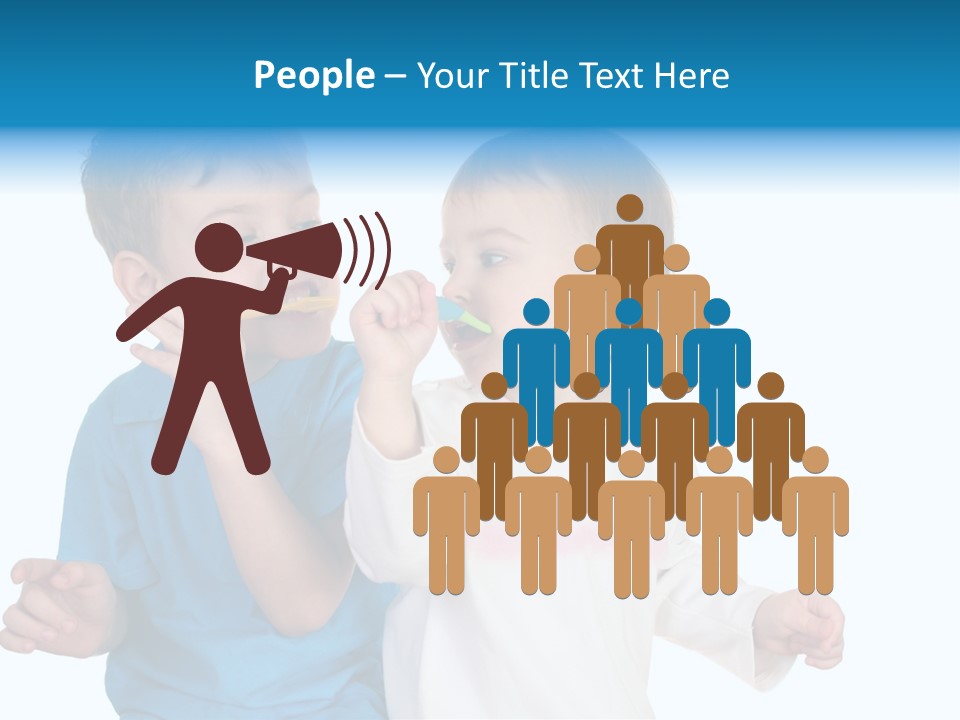 Children With Tooth Brushes PowerPoint Template