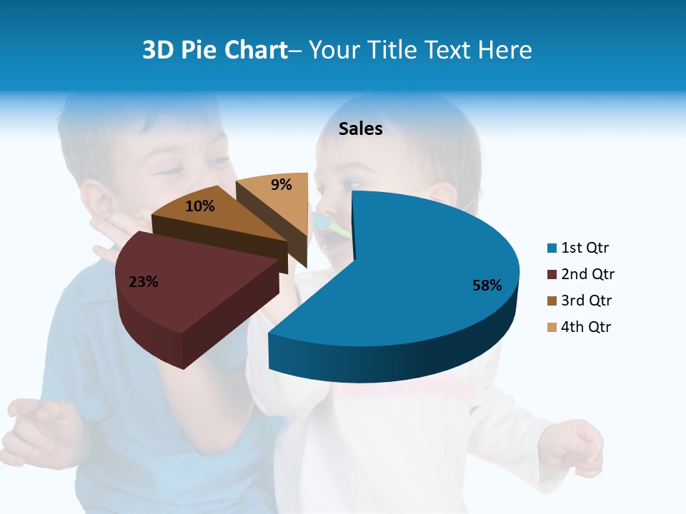 Children With Tooth Brushes PowerPoint Template