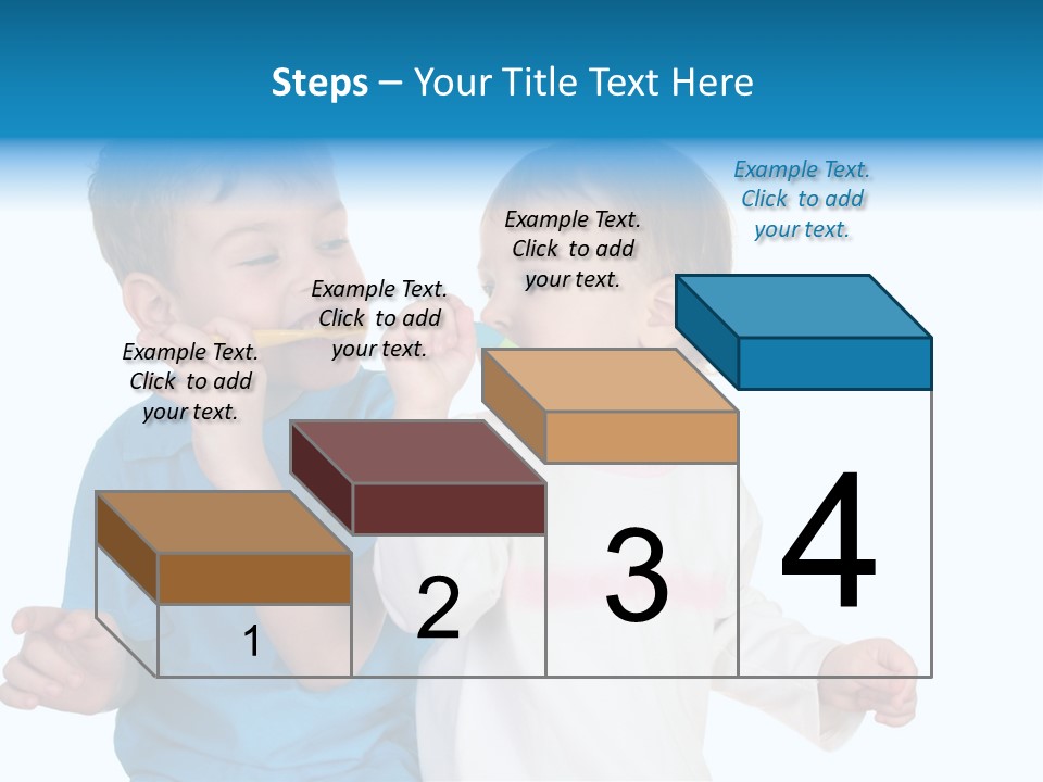 Children With Tooth Brushes PowerPoint Template
