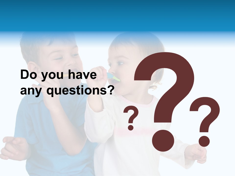 Children With Tooth Brushes PowerPoint Template