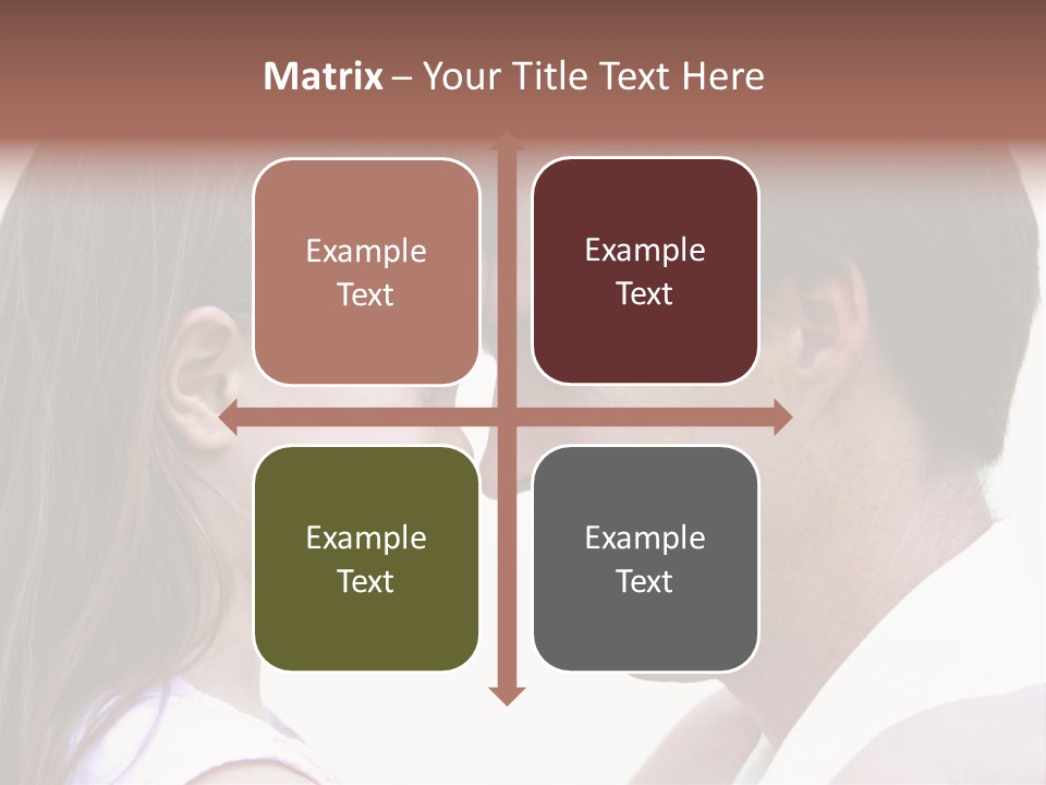 Photo Of A Father And Daughter With Their Heads Rested Together. PowerPoint Template