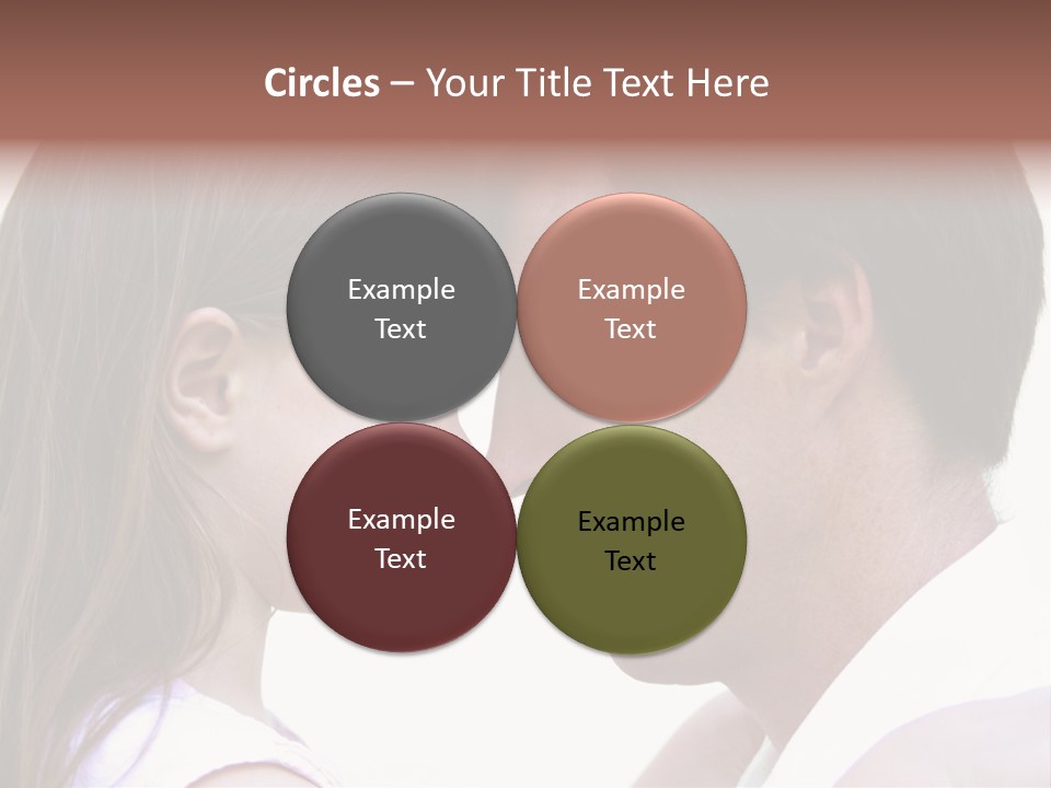 Photo Of A Father And Daughter With Their Heads Rested Together. PowerPoint Template