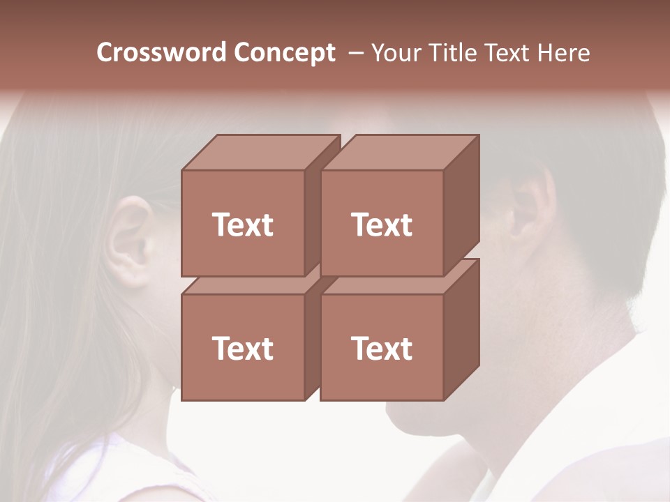 Photo Of A Father And Daughter With Their Heads Rested Together. PowerPoint Template