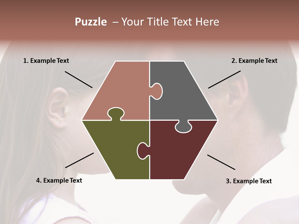 Photo Of A Father And Daughter With Their Heads Rested Together. PowerPoint Template