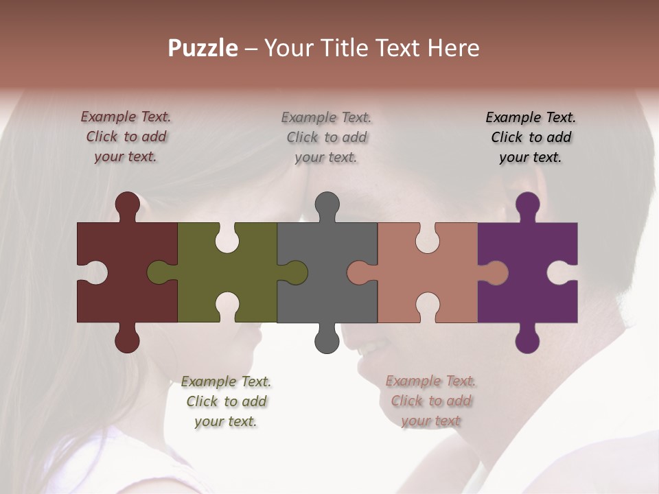 Photo Of A Father And Daughter With Their Heads Rested Together. PowerPoint Template