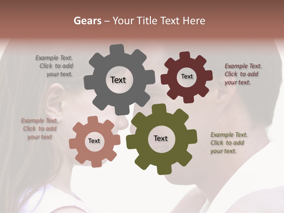 Photo Of A Father And Daughter With Their Heads Rested Together. PowerPoint Template