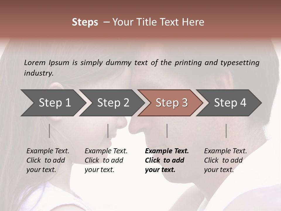 Photo Of A Father And Daughter With Their Heads Rested Together. PowerPoint Template