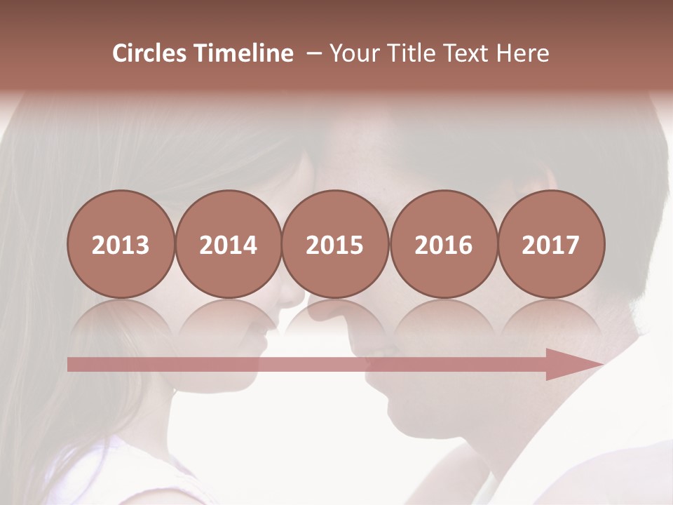 Photo Of A Father And Daughter With Their Heads Rested Together. PowerPoint Template