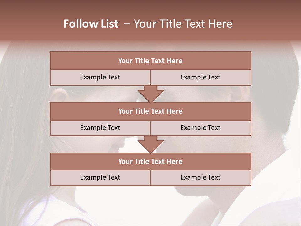 Photo Of A Father And Daughter With Their Heads Rested Together. PowerPoint Template