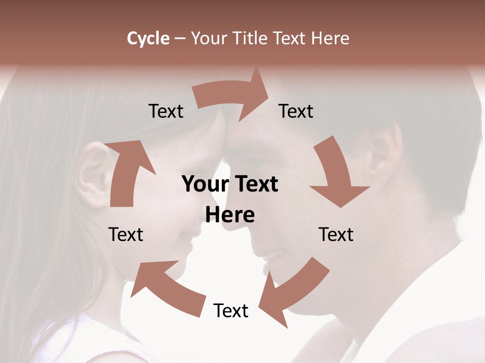 Photo Of A Father And Daughter With Their Heads Rested Together. PowerPoint Template