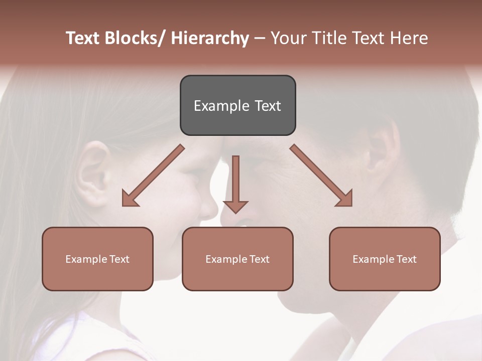 Photo Of A Father And Daughter With Their Heads Rested Together. PowerPoint Template