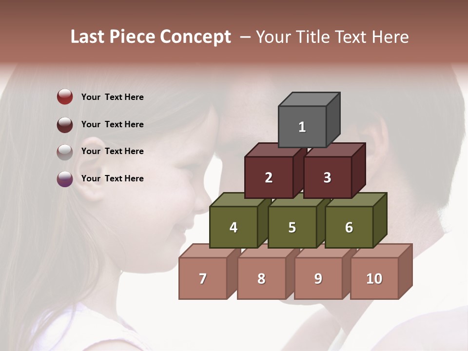 Photo Of A Father And Daughter With Their Heads Rested Together. PowerPoint Template