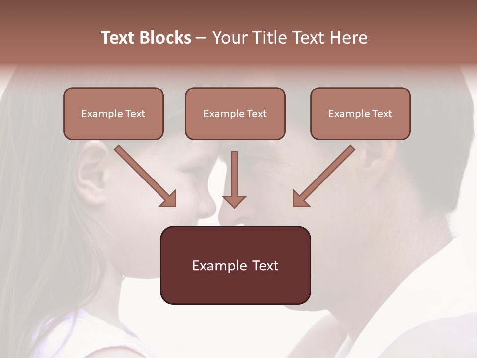 Photo Of A Father And Daughter With Their Heads Rested Together. PowerPoint Template