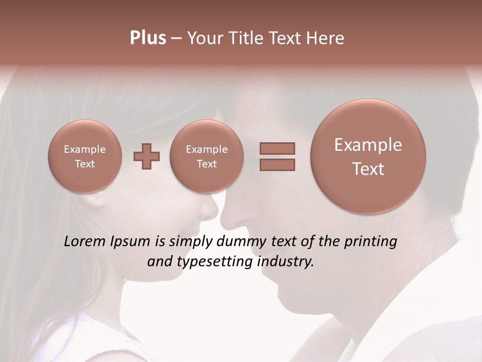 Photo Of A Father And Daughter With Their Heads Rested Together. PowerPoint Template