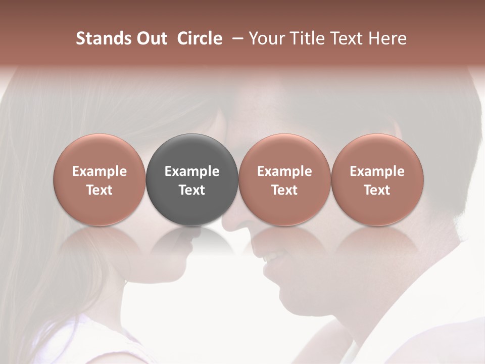 Photo Of A Father And Daughter With Their Heads Rested Together. PowerPoint Template