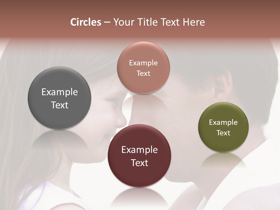 Photo Of A Father And Daughter With Their Heads Rested Together. PowerPoint Template