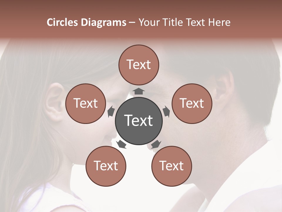 Photo Of A Father And Daughter With Their Heads Rested Together. PowerPoint Template