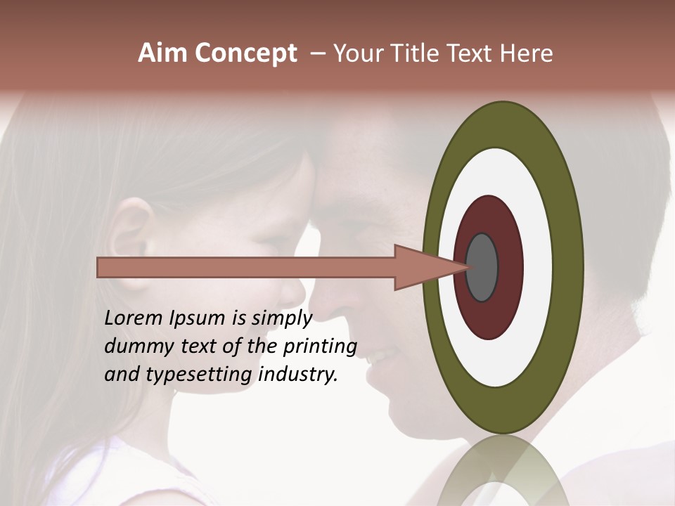 Photo Of A Father And Daughter With Their Heads Rested Together. PowerPoint Template