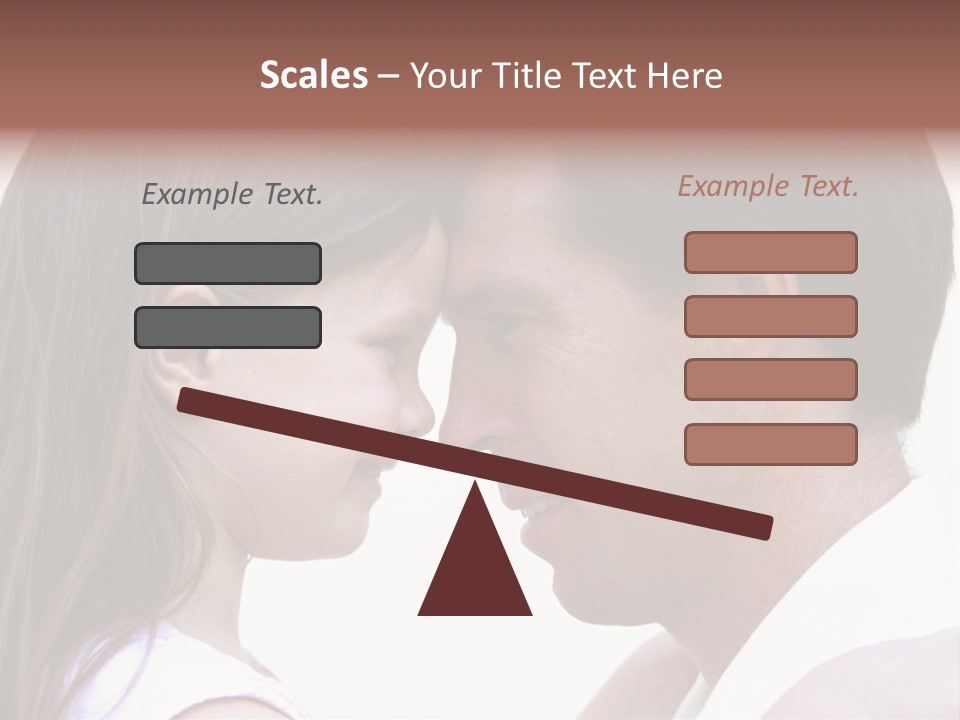 Photo Of A Father And Daughter With Their Heads Rested Together. PowerPoint Template