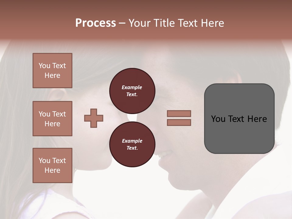 Photo Of A Father And Daughter With Their Heads Rested Together. PowerPoint Template