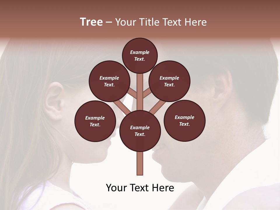 Photo Of A Father And Daughter With Their Heads Rested Together. PowerPoint Template