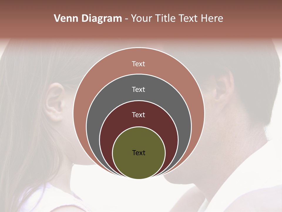 Photo Of A Father And Daughter With Their Heads Rested Together. PowerPoint Template