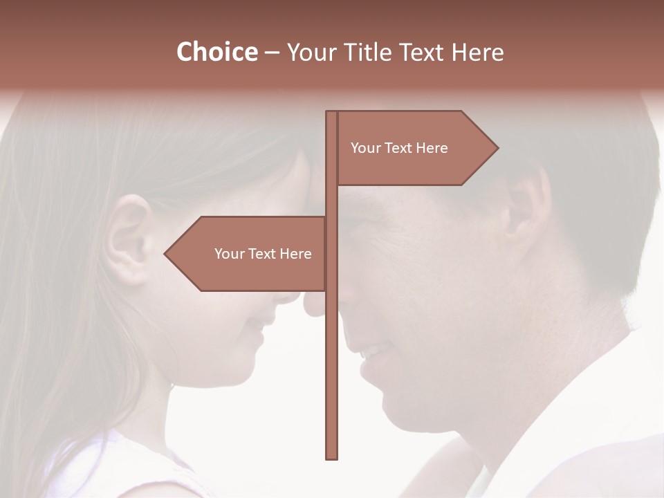Photo Of A Father And Daughter With Their Heads Rested Together. PowerPoint Template