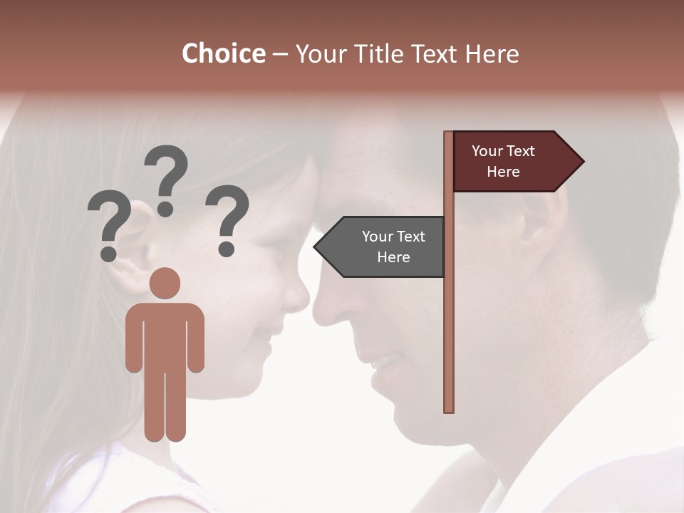 Photo Of A Father And Daughter With Their Heads Rested Together. PowerPoint Template