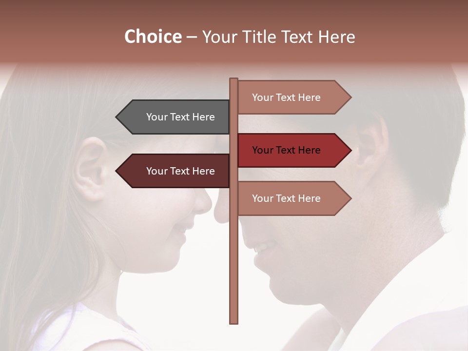 Photo Of A Father And Daughter With Their Heads Rested Together. PowerPoint Template