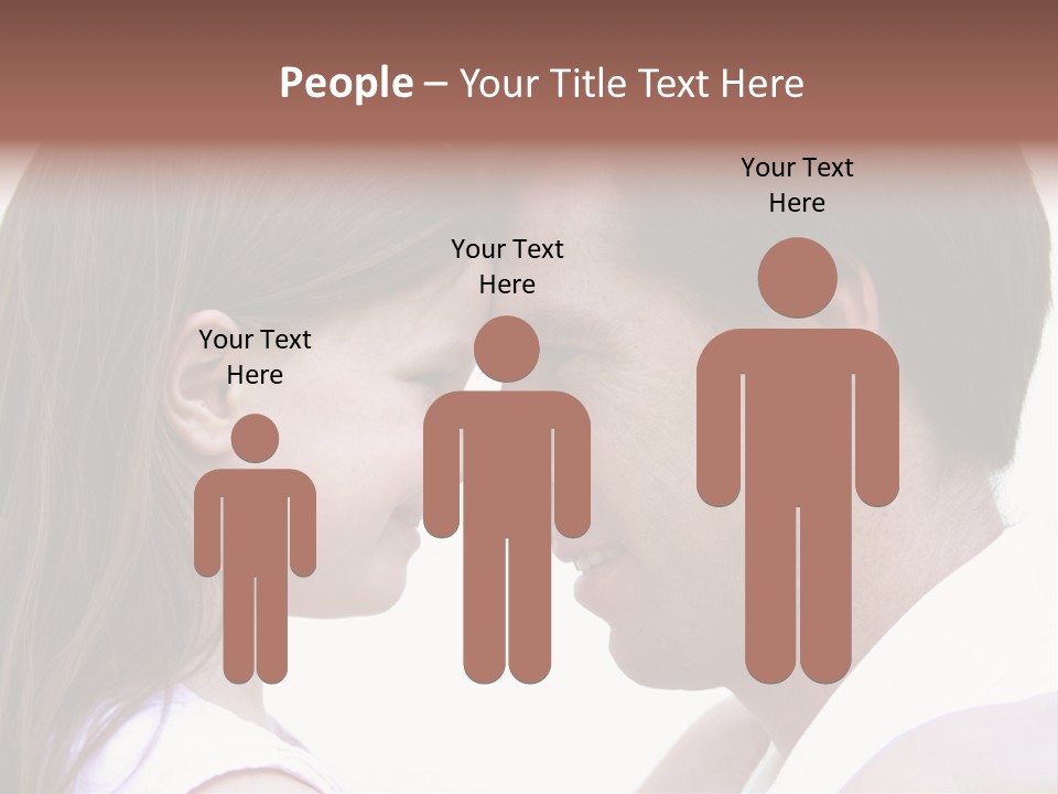 Photo Of A Father And Daughter With Their Heads Rested Together. PowerPoint Template