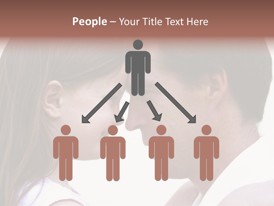 Photo Of A Father And Daughter With Their Heads Rested Together. PowerPoint Template